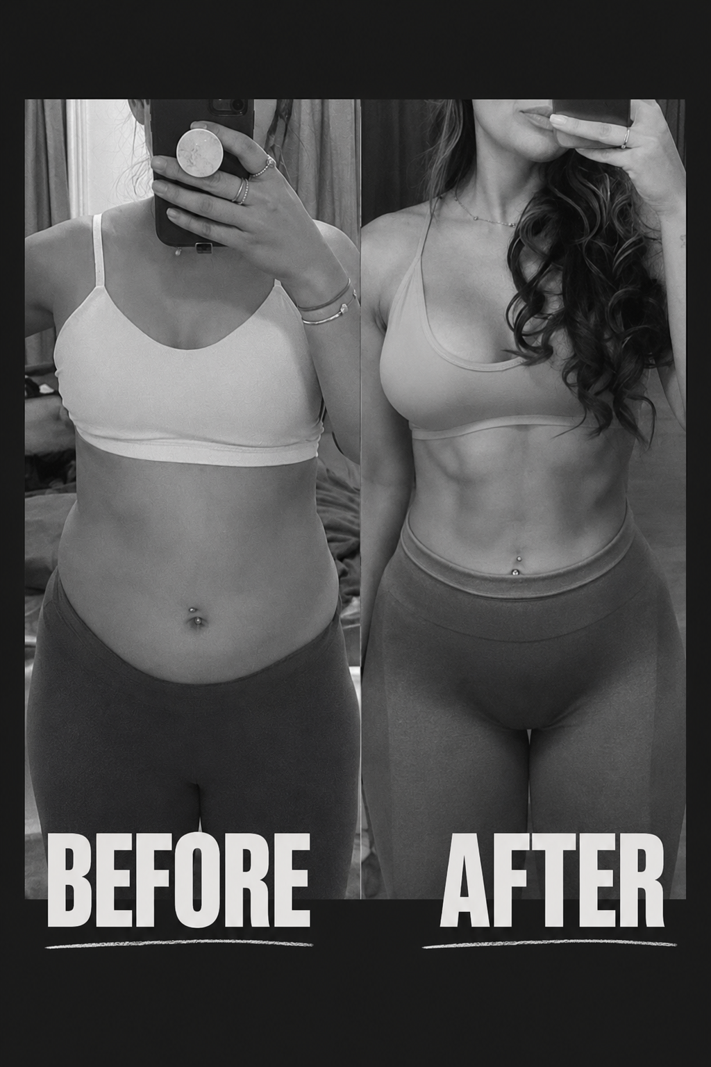 Emily T. before and after 8 week transformation